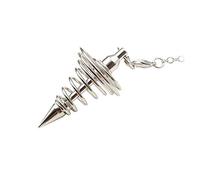 Gonetre Péndulo Espiritual de Metal, Herramienta de Adivinación para Curación de Energía, Equilibrio de Chakras, Péndulo de Radiestesia, Hecho de Cadena de Metal Duradero, Longitud de 7 (Blanco)