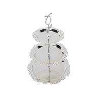 Gonetre Soporte para Tartas de 3 Niveles, Bandeja de Postres de Metal para Decoración de Mesa de Banquete de Boda con Centro de Mesa de Estilo Europeo