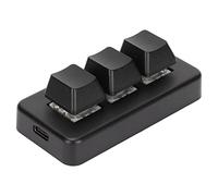 Gonetre Teclado de 3 teclas, mini teclado de 3 teclas, retroiluminación RGB, USB, 2,4 g, inalámbrico, tres botones, tres modos, mini teclado mecánico de programación