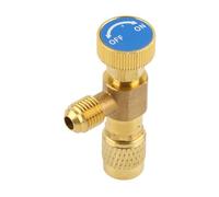 Gonetre Válvula de Seguridad de Líquido Aire Acondicionado Refrigerante 1/4 Adaptador de Seguridad CNC Mecanizado sin Diseño de Fuga para la Reparación y Mantenimiento de HVAC 2 Piezas