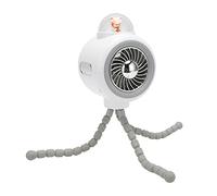 Gonetre Ventilador Portátil para Cochecito con Clip para Trípode Flexible, Ventilador Recargable de 3600mAh, 4 Modos de Rotación de 120 Grados para Cochecito de bebé Al Aire Libre