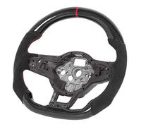 Gonetre Volante de Fibra de Carbono Diseño de Carreras de Gamuza de Fondo Plano con Costuras Rojas y Anillo Rojo de las 12 en Punto para Mk7 Mk7.5 GTD R 2013 2020 Modelos de Rendimiento