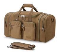 Gonex Bolsa de lona para viajes, expandible, resistente al agua, 50 L, bolsa de viaje para fin de semana, bolsa de gimnasio con bolsillo de separación en seco y húmedo y funda para asa de maleta,