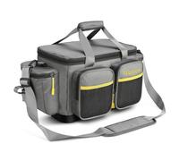 Gonex Bolsa de Pesca Impermeable de poliéster con Correa de Hombro Acolchada y Base Antideslizante, Adecuada para 3600 3700 Tackle Box (Gris)