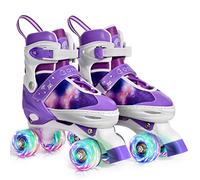 Gonex Patines 4 Ruedas Niña Patines en Paralelo Ajustables, Patines con Iluminación LED para Niñas y Niños Principiantes