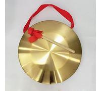 Gong chino de latón Feng Shui, Gong auténtico Mini gong Gong pequeño Gong de sobremesa 15 cm Platillos de latón con martillos redondos Carillones Woodstock(22cm)
