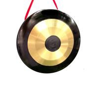 Gong chino de latón Feng Shui, Instrumento de percusión tradicional chino, apertura de gong con borde negro(40cm)
