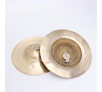 Gong chino de latón Feng Shui, Platillos de mano pequeños, platillos de dedo, 1 par, platillos tradicionales chinos, platillos de cabeza grande(Large)