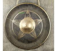 Gong chino gong grande 30-50 cm, incluye tono brillante y cuerda para terapia de sonido, meditación y yoga (color: 30 cm, tamaño: )