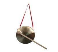 ＡＷＨＡＯ Gong de Latón con Mazo de Madera para Niños, Divertido Instrumento de Percusión Tradicional Chino con Cordón Rojo para Colgar, Minigong para Fiesta, 22cm