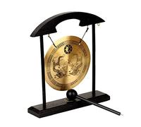 Gong de latón Feng Shui de 8.26 pulgadas/21 cm de escritorio, de cobre, zen, chino, para inauguración de la casa, decoración del hogar, decoración misteriosa de China oriental