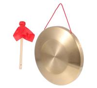 Gong de Mano Tradicional Chino Dorado de Aleación Cobre-acero | 1 Juego con Martillo, Pulido Manual, Sonido Puro, Mango Ergonómico, para Niños Estilo Aleatorio