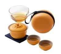 Gong Fu Tea Set Portable Orange - - - Shape Brewing with 2 Cups Porcelain |