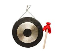 gong tibetano Gong de mesa de feng shui de latón hecho a mano puro, gong de mesa de instrumentos de percusión con mazo para el hogar(Color:1,Size:60cm)