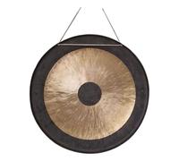 Gong tradicional chino de Feng Shui, instrumento de percusión con baqueta de madera, aspecto envejecido, ideal for grandes compañías de canto y danza y orquesta sinfónica.(40cm)