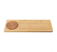 Gongfu - Caja de mesa de té de madera con almacenamiento de agua, bandeja de té de drenaje para cocina (M)