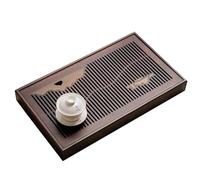 Gongfu - Mesa de té chino, bandeja de madera para servir y tipo de drenaje para ceremonia de té, accesorio de té, fácil de usar, 30 x 18 x 5,5 cm