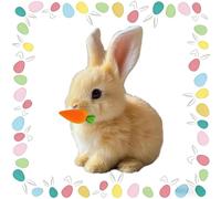 Gonggi My Realistic Easter Bunny, peluche interactivo con correa, conejo saltando con orejas brillantes caminando y hablando, animales de peluche, mascotas, decoración navideña para adultos