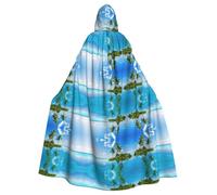 Gongjuy Beautiful Island In The Sea - Capa de fiesta para adultos, accesorios de ropa, disfraz de mago de Halloween para adultos, talla grande, capa de terror con capucha