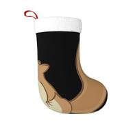 Gongjuy Calcetines de Navidad de peluche de ardilla de dibujos animados, adecuados para Navidad, actuaciones escénicas, fiestas familiares de vacaciones, Negro, Altoa única