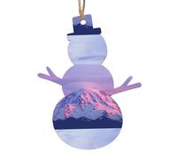 Gongjuy Mount Rainier National Park at Sunset Adornos de Navidad de madera, colgantes para árbol de Navidad, decoraciones colgantes para árbol de Navidad