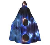 Gongjuy Planets In Space Background - Capa de fiesta para adultos, accesorios de ropa, mago de Halloween para adultos, talla grande, capa de terror con capucha