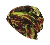 Gongjuy Sombreros de invierno clásicos de plantas carnívoras para hombres, mujeres sin aleros, forro cálido acolchado, regalos para padres y amigos., Negro, Talla única