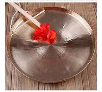 Gongs de bronce. Gong con mazo de 28 cm, hecho a mano, chino, tradicional, decorativo, de cobre(28cm)