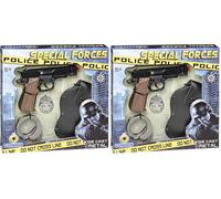 Gonher-Pistola policia Esposas, Color Negro, sin Talla, 425/3 (Paquete de 2)