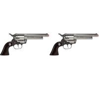 Gonher-Revolver 12 Tiros-Plata, Multicolor, sin Talla (121/0) (Paquete de 2)
