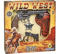 Gonher vaquero set cowboy pistola esposas, color plata, sin talla (37-157)