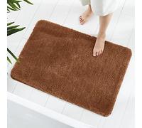 GONICVIN Alfombras de baño, 60 x 90 cm, Microfibra esponjosa, Absorbente, Antideslizante, Lavable a máquina, para bañera, Ducha y baño (Bronceado)