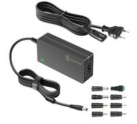 Gonine 24V 2.5A 60W Adaptador CA/CC Fuente de alimentación conmutada con Enchufe de CC de 5,5 x 2,5 mm y 10 Conectores de CC para Tiras de Luces LED, Monitor de computadora y más