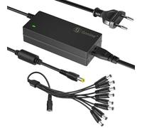 Gonine Fuente de alimentación 12V 5A 60W para cámara de vigilancia con Enchufe de 2 Polos 100 V-240 V CA a CC con Cable Distribuidor de 8 Polos para cámara de vigilancia CCTV DVR, Tira de Luces led