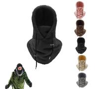 Goniome Sherpa Hood, Sherpa Ski Hood, Sherpa Hood Ski Mask,Wind-Resistant Winter Face Mask,Fleece Ski Mask For Men and Women. (Black)