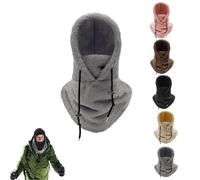 Goniome Sherpa Hood, Sherpa Ski Hood, Sherpa Hood Ski Mask,Wind-Resistant Winter Face Mask,Fleece Ski Mask For Men and Women. (Gray)