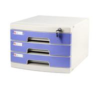 GONMDOPY Archivador Móvil, Estante para Archivos, Caja de Almacenamiento de Escritorio, Mueble Archivador de 2/3 Cajones, con Cerradura, Alta Capacidad para Almacenar Archivos A4./Blue/3-Layers