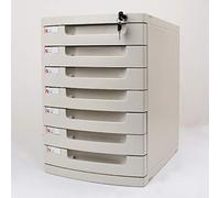 GONMDOPY Archivador Móvil, Estante para Archivos, Caja de Almacenamiento de Escritorio, Mueble Archivador de 6/7 Cajones, con Cerradura, Alta Capacidad para Almacenar Archivos A4./7-Layers