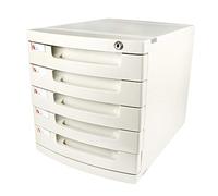 GONMDOPY Archivador Móvil, Estante para Archivos, Caja de Almacenamiento de Escritorio, Mueble Archivador de 3/4/5 Cajones, con Cerradura, Alta Capacidad para Almacenar Archivos A4./5-Layers