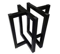 GONMDOPY Patas de Mesa, Juego de Patas de Mesa, 2 Patas de Mesa en Forma de T, Patas de Escritorio de Acero, Patas de Mesa de Comedor, Patas de Mesa de Centro, Patas de Soporte para Muebles Negras/50X