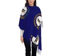 GONMFKM Bufanda Para Mujer Estola Con Flecos De La Bandera De Kentucky Larga De Invierno Con Estampado De Símbolos Nacionales Chales Elegantes Con Borlas Patrióticas De Hip Hop Para Damas
