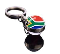 GONMFKM Llavero Con Colgante De Bola De Cristal De La Bandera De Sudáfrica A La Moda, Llavero Con Mini Bandera Del País De África, Llaveros De La Novedad De La Bandera Nacional Del Mundo Para Hombre