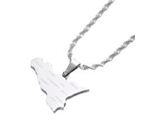 GONMFKM Moda República De Italia Mapa De Sicilia Colgantes Gargantilla Collar Para Mujeres Hombres - Novedad Letras Charm Cadena De Suéter Con Nombre De La Ciudad, Joyería Patriótica Novedad Cadena