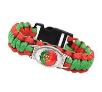 GONMFKM Pulsera De Moda Con La Bandera De Portugal Para Mujer: Colores Creativos De La Bandera De Portugal, Pulsera De Paracord De Cuerda Trenzada De Múltiples Capas, Joyería Para Parejas, Joyería T