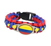 GONMFKM Pulsera Trenzada Con La Bandera De Colombia De Moda Pulsera Tejida Con La Bandera Nacional Trenzada Hecha A Mano De Colores, Joyería Trenzada Hecha A Mano Multinacional De La Novedad Del Rec