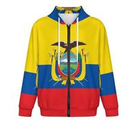 GONMFKM Sudadera con Capucha Y Cremallera Completa para Hombre De Manga Larga Y Bolsillos Tallas S-5Xl con Estampado De La Bandera De Ecuador para Adultos Unisex Informal con Cremallera Talla 4XL