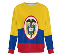 GONMFKM Sudadera De Cuello Redondo con La Bandera Nacional De Colombia Un Cálido Regalo para Compatriotas Familiares Y Amantes De La Cultura