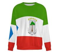 GONMFKM Sudadera De Cuello Redondo con Temática del Orgullo De La República De Guinea Ecuatorial Muestra Tu Profundo Amor Y Fuerte Orgullo por La Cultura Y El Patrimonio De Guinea Ecuatorial