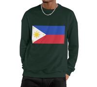GONMFKM Sudadera De Manga Larga con Cuello Redondo para Hombre Estilo Casual con Estampado De La Bandera De Filipinas Color Liso Cálida Ideal para Otoño Unisex