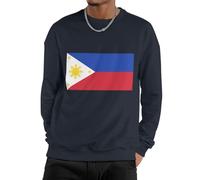 GONMFKM Sudadera De Manga Larga con Cuello Redondo para Hombre Estilo Casual con Estampado De La Bandera De Filipinas Color Liso Cálida Ideal para Otoño Unisex